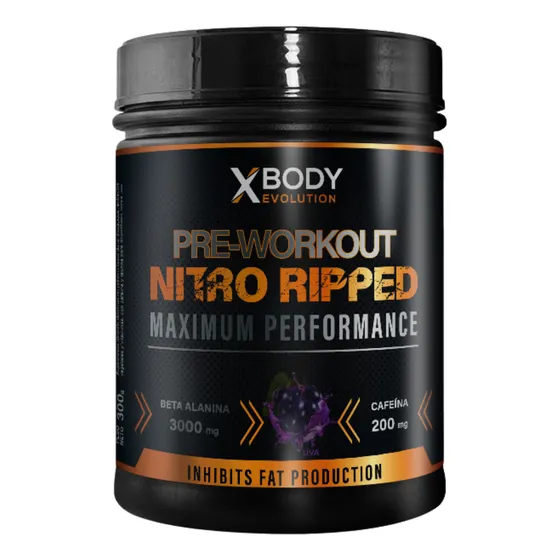 Nitro Ripped Pre Entreno + Quemador 300 Grs Xbody Evolution Sabor Uva