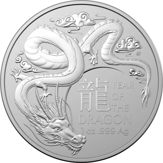 Moneda Año Del Dragon 2024 Australia 1 Onza Plata Pureza 999
