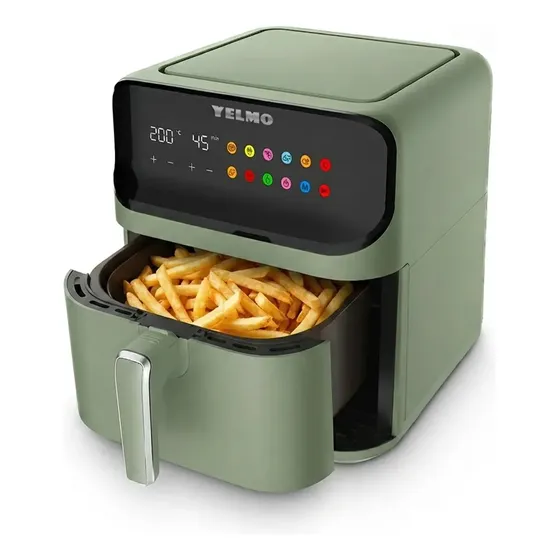 Freidora de Aire Tactil Yelmo Fr-7311 1700w 7lts Tactil 9prog 12x - Verde Oscuro Sin Aceite