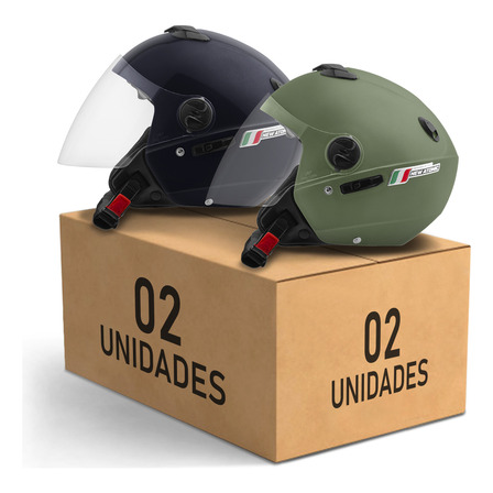 Kit 2 Capacete Aberto New Atomic Elite Masculino Feminino Nf Kit 2 Capacete Aberto New Atomic Elite Masculino Feminino Nf