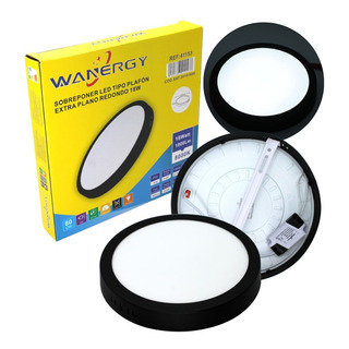 Lampara De Sobreponer Led 18w (150w) Aro Negro Luz Blanca Lampara De Sobreponer Led 18w (150w) Aro Negro Luz Blanca