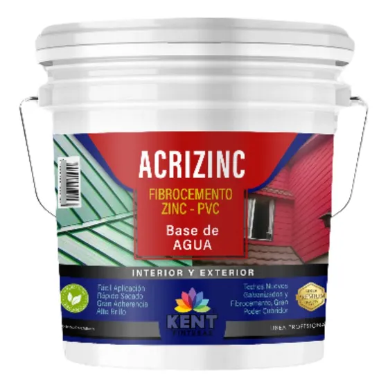 Acrizinc Pintura Para Techos Sami-satin Ocre Tineta 16lts