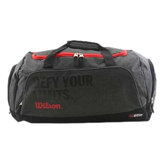 Bolso De Gym Wilson Dimensiones 59x30x30 Gris Oscuro.