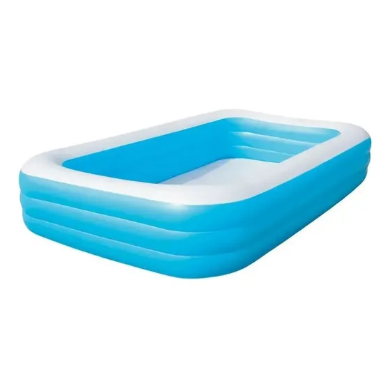 Piscina Inflable De 3 Capas Resistente Familiar De Celeste