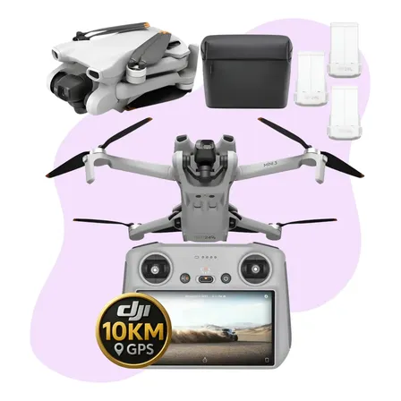 Drone Dji Mini 3 Fly More Combo Com Tela 4k Gps 10km Dji033 Mini Drone Com Câmera Gps Profissional 10km Dji 4k Com Tela Dji033