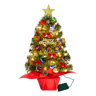 Árbol Navidad Pequeño Mesa 55cm Con Decoración Serie Led Árbol Navidad Pequeño Mesa 55cm Con Decoración Serie Led