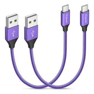 Etguuds Cable Corto Usb C 1ft Púrpura, Paquete De 2 ... Etguuds Cable Corto Usb C 1ft Púrpura, Paquete De 2 ...