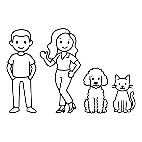 Calco Familia Para Auto Vinilo Papá Mamá Caniche Toy Gato