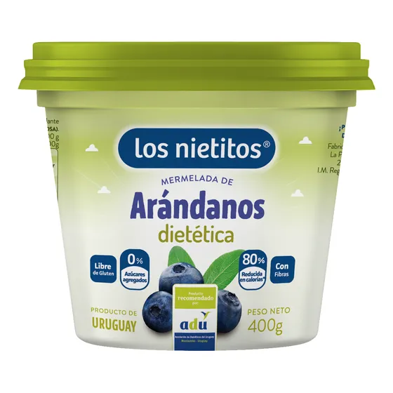Mermelada 0% Azúcar Los Nietitos Arándano 400 Grs