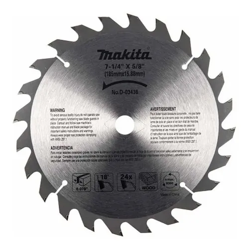 Disco De Sierra Circular Makita 7.1/4 X 24 Dientes D-03436