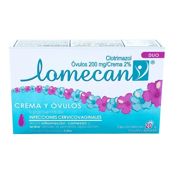 Lomecan V Duo Crema Y Óvulos. Elimina Infecciones