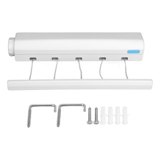 Tendedero De Pared Blanco Retráctil Automático De Primavera Tendedero De Pared Blanco Retráctil Automático De Primavera