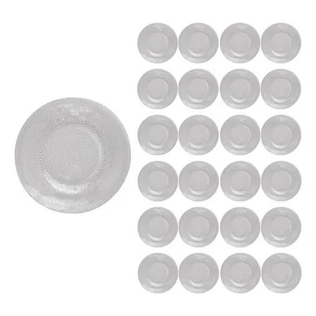 Jogo Prato Raso Redondo Duralex 23cm Acqua Refeição 24un Transparente