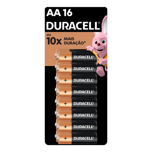 Pilha Alcalina Aa Pequena Duracell Com 16 Unidades Pilha Alcalina Aa Pequena Duracell Com 16 Unidades