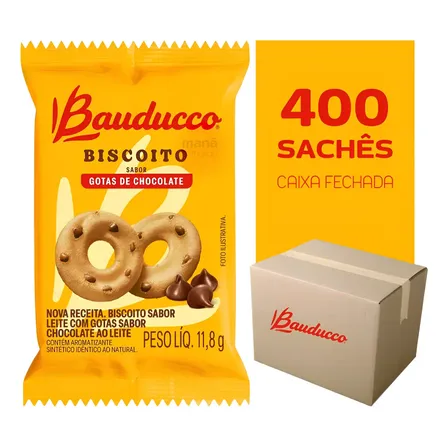 Biscoito Bauducco Sachê Amanteigados (400un) - Caixa Fechada