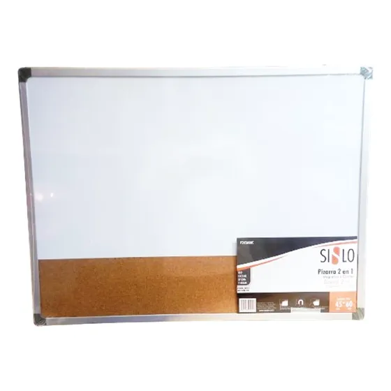 Pizarra Blanca Y Cartelera De Corcho 60x45  Marco Metalico