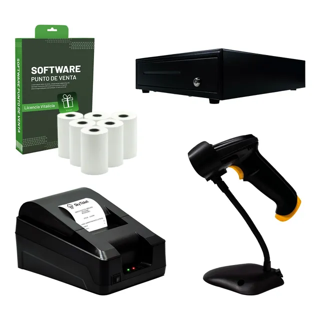 Kit Punto De Venta Cajón, Impresora, Lector Barras, Software
