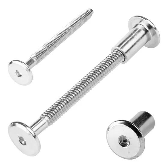 Tornillo Conector Tuerca Union Muebles 7cm X 1/4 100 piezas