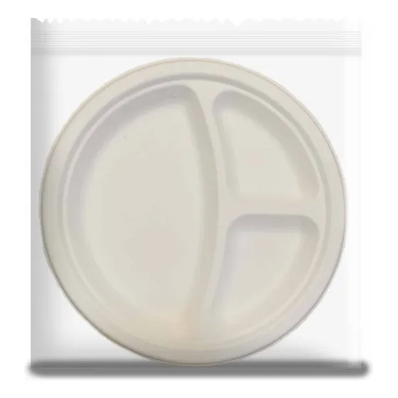 50 Platos Grandes Reciclable Compostable 22cm Ecologico