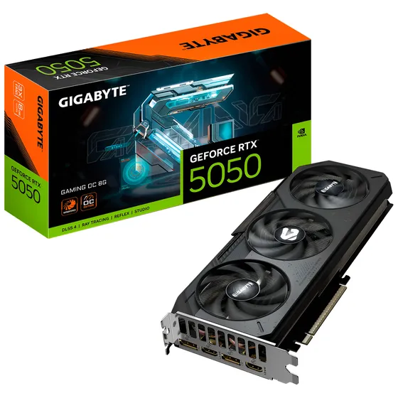 Tarjeta De Video Gigabyte Geforce Rtx 5050 Gaming Oc Edition 8g Gddr6 3 Fan Dlss 4 Pci Express 5.0 Ia