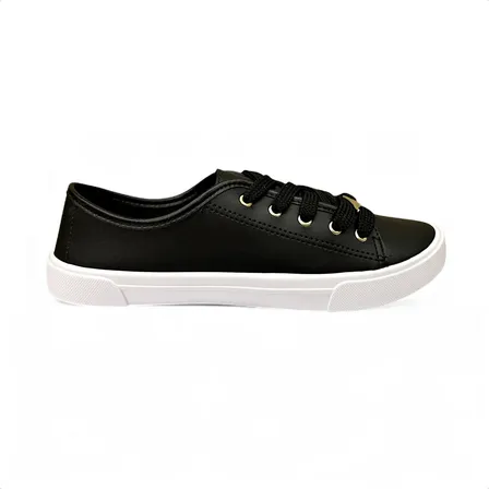 Tênis Feminino Casual Confortável Básico Moleca 510 Preto Sardenha 35