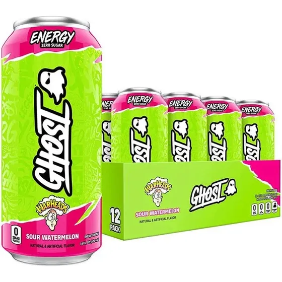 Bebida Energetica Ghost Energy 0 Azucar Sour Patch 16oz 12pz