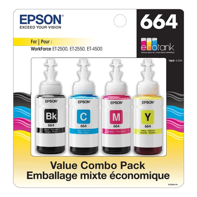 Tinta Epson T664 Negro Y Color Multi-pack 4 Cartuchos