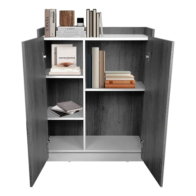 Gabinete Organizador Decomobil Librero Multiusos Con Puertas Lombardia - Blanco