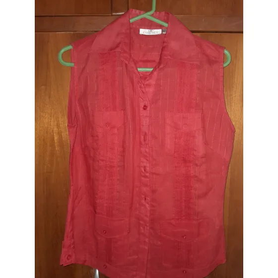 Blusa Tipo Guayabera Lino Dama