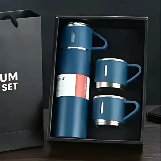 Termo Vacuum Acero Inoxidable 3 Tazas Café Te Calor Frio