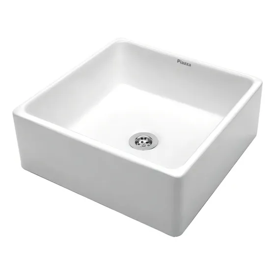 Bacha De Baño De Apoyar Piazza A037 Blanco Esmaltado