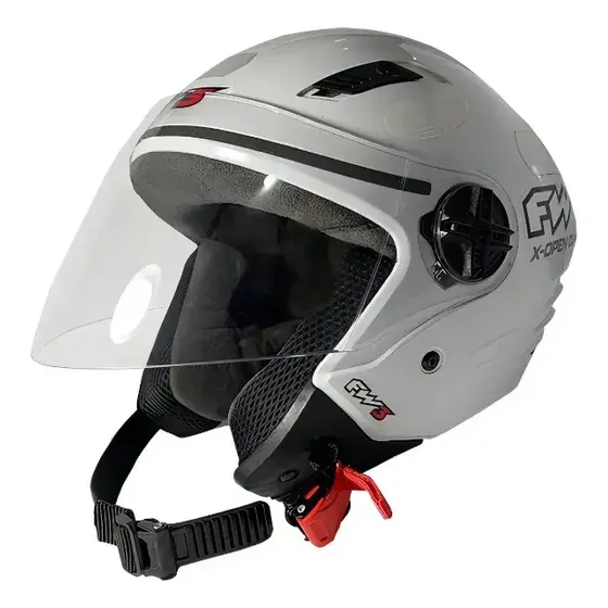 Capacete Para Moto Fw3 X Open Classic Tamanho 58 Branco Cor Branco brilhante classic