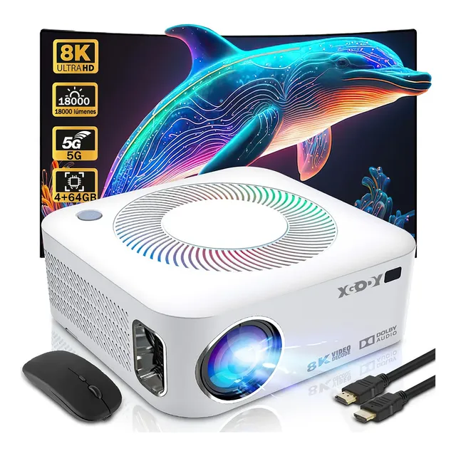 Proyector Android Xgody 8k 5gwifi 4+64gb Ram Fullhd 18000 Lm