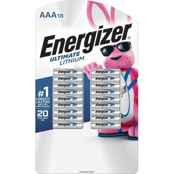 Baterías Pilas Energizer Ultimate Lithium Aaa 18 Und.