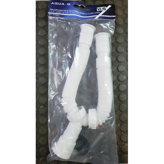 Sifon Colector Doble Flexible Para Fregadero 1 1/2 PuLG