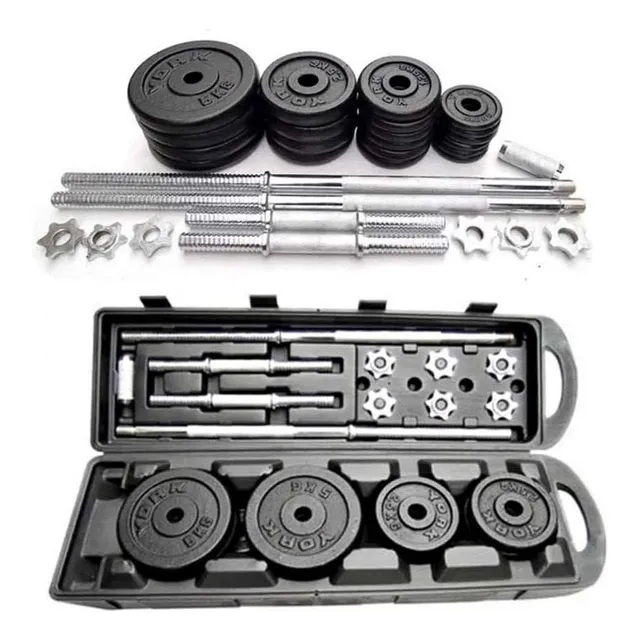 Set Pesas Mancuernas Discos Barra Gimnasio Gym 50kg Maletín 