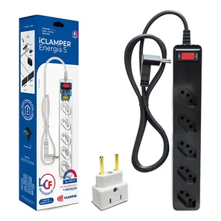 Filtro De Linha Clamper 5 Tomadas + Brinde Adaptador Bob Filtro De Linha Clamper 5 Tomadas + Brinde Adaptador Bob