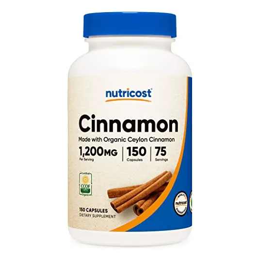 Suplemento Nutricost de canela Ceilán 150 cápsulas 1200 mg