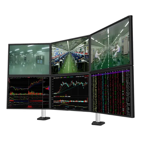 Soporte Montaje Para 6 Monitor Altura Ajustable Brazo Marco