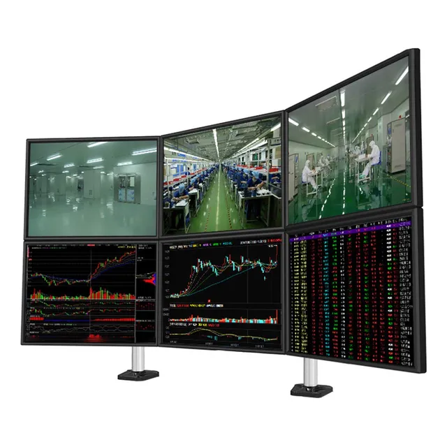 Soporte Montaje Para 6 Monitor Altura Ajustable Brazo Marco