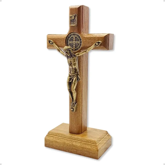 Crucifixo Cruz Parede Mesa Aramon Med São Bento Pequeno 12cm