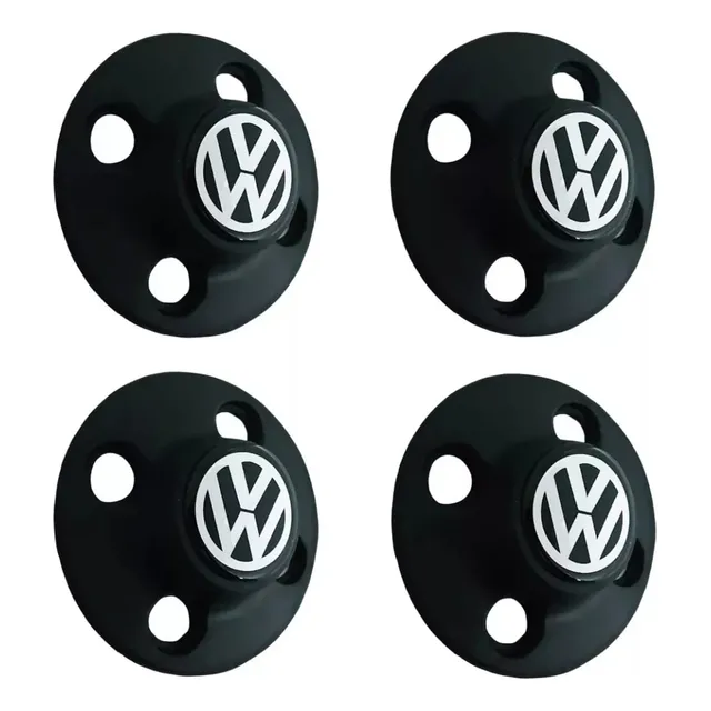 4 Tapones Rines 4/100 Vw Golf Jetta Pointer Caribe Gol Cromo