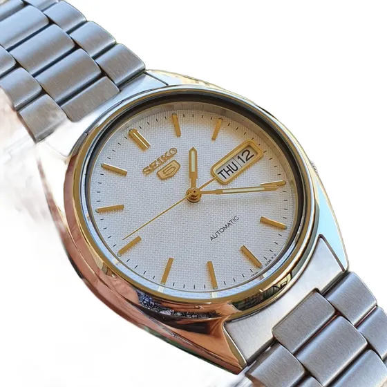 Relógio Seiko 5 Automatico Mostrador Texturizado Snxg47k