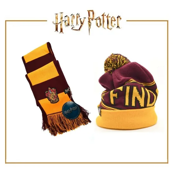 Combo Harry Potter Bufanda + Gorro De Gryffindor
