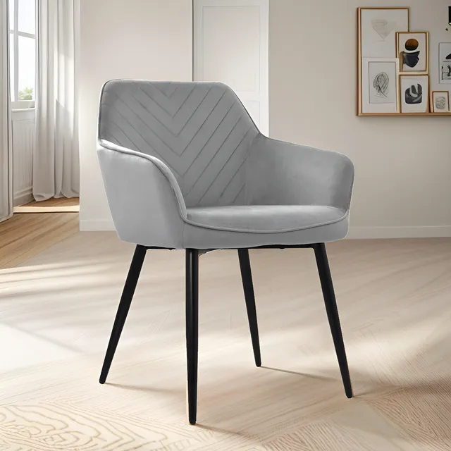 Silla De Comedor Diseño Milei Tapizado Gris Ofideas Estructura De La Silla Negro Diseño De La Tela Textil