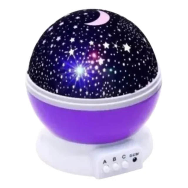 Lampara Morado Proyección Rotatoria Luz Estrellas Multicolor