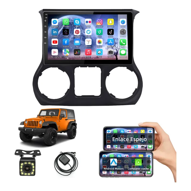 Auto estéreo Carsapro Estéreo Para Wrangler for Jeep Wrangler 2011-14 Carplay Android