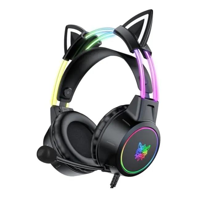 Auriculares Ligeros Para Juegos Con Orejas De Gato