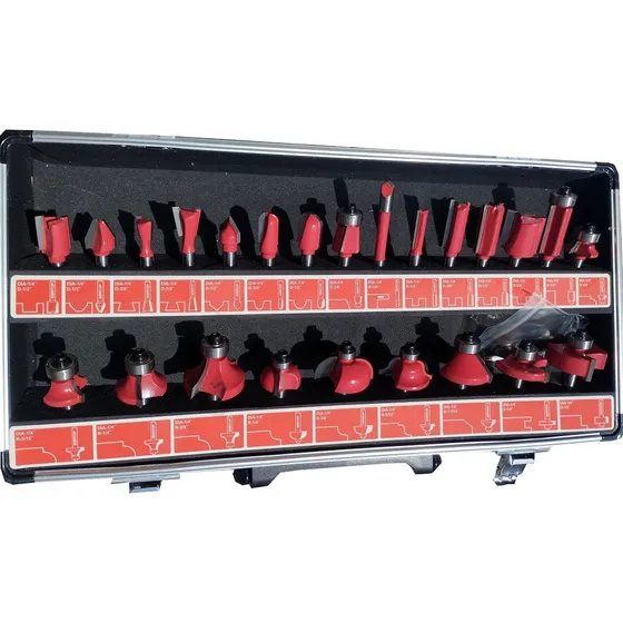 Juego Fresa Mecha Para Trompo Router 24 Piezas 1/4  O 1/2  