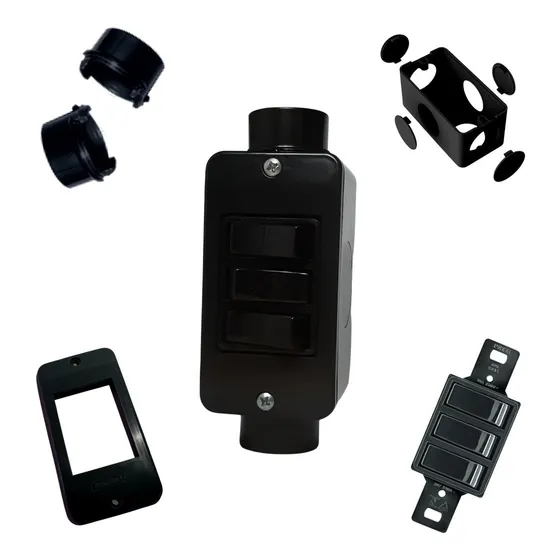 Conj. Interruptor 3t C/ Condulete Pvc 4x2 + Adaptador 3/4pol